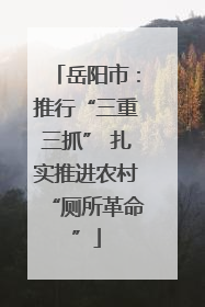 岳阳市：推行“三重三抓” 扎实推进农村“厕所革命”