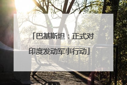 巴基斯坦：正式对印度发动军事行动