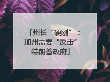 州长“硬刚”：加州需要“反击”特朗普政府