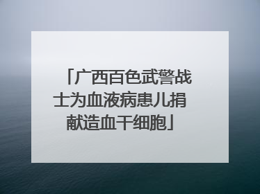 广西百色武警战士为血液病患儿捐献造血干细胞