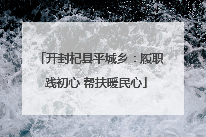 开封杞县平城乡：履职践初心 帮扶暖民心