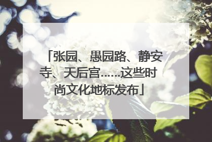张园、愚园路、静安寺、天后宫……这些时尚文化地标发布