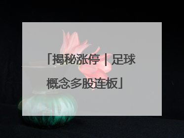 揭秘涨停｜足球概念多股连板