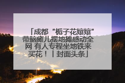 成都“栀子花孃孃”带脑瘫儿摆地摊感动全网 有人专程坐地铁来买花！丨封面头条
