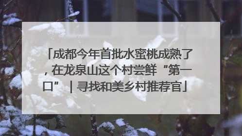 成都今年首批水蜜桃成熟了，在龙泉山这个村尝鲜“第一口”｜寻找和美乡村推荐官