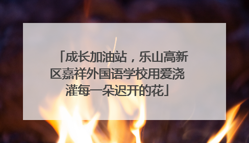 成长加油站，乐山高新区嘉祥外国语学校用爱浇灌每一朵迟开的花