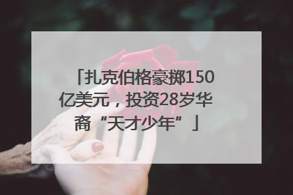 扎克伯格豪掷150亿美元，投资28岁华裔“天才少年”