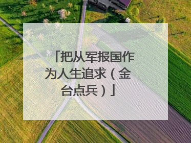 把从军报国作为人生追求（金台点兵）