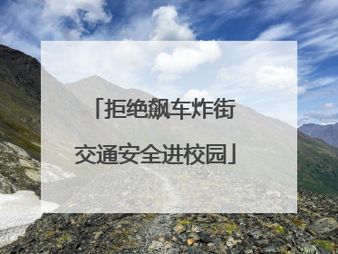 拒绝飙车炸街 交通安全进校园