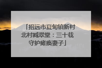 招远市夏甸镇新村北村臧翠堂：三十载守护瘫痪妻子