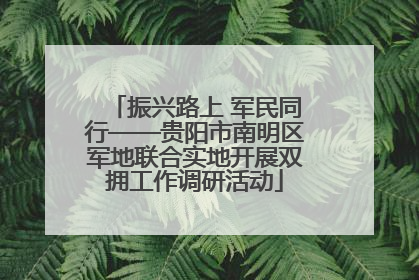 振兴路上 军民同行——贵阳市南明区军地联合实地开展双拥工作调研活动