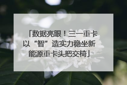 数据亮眼！三一重卡以“智”造实力稳坐新能源重卡头把交椅