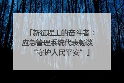 新征程上的奋斗者：应急管理系统代表畅谈“守护人民平安”
