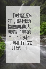 时隔近5年，温州动物园再迎大熊猫“宝弟”“宝妹”，明日正式开馆！