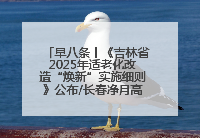 早八条丨《吉林省2025年适老化改造“焕新”实施细则》公布/长春净月高新区将发放200万元汽车消费券！