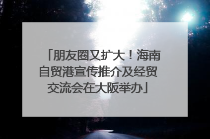 朋友圈又扩大！海南自贸港宣传推介及经贸交流会在大阪举办