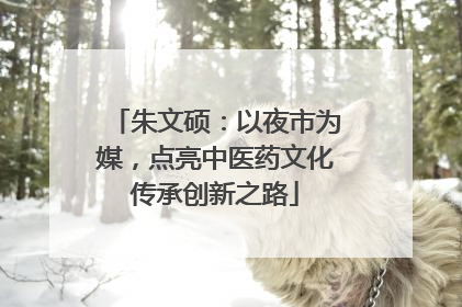 朱文硕：以夜市为媒，点亮中医药文化传承创新之路