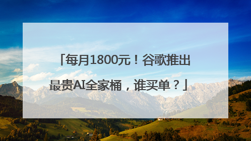 每月1800元！谷歌推出最贵AI全家桶，谁买单？