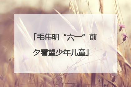 毛伟明“六一”前夕看望少年儿童