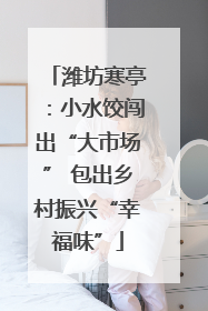 潍坊寒亭：小水饺闯出“大市场” 包出乡村振兴“幸福味”
