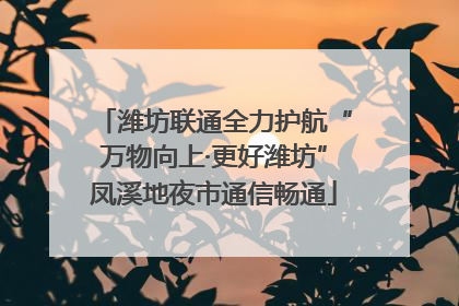 潍坊联通全力护航“万物向上·更好潍坊”凤溪地夜市通信畅通
