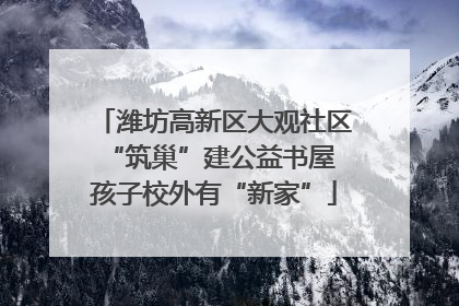 潍坊高新区大观社区“筑巢”建公益书屋 孩子校外有“新家”