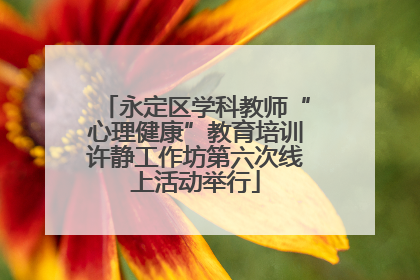 永定区学科教师“心理健康”教育培训许静工作坊第六次线上活动举行
