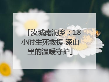 汝城南洞乡：18小时生死救援 深山里的温暖守护