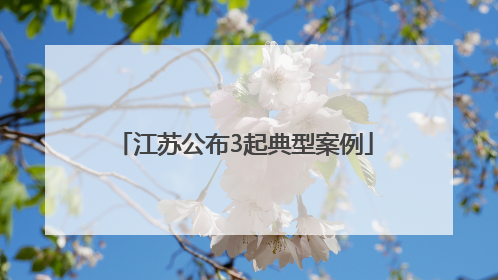 江苏公布3起典型案例