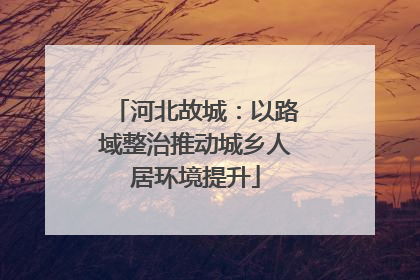 河北故城：以路域整治推动城乡人居环境提升
