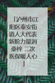 泸州市江阳区泰安街道人大代表新阶力量润桑梓 二次医保暖人心