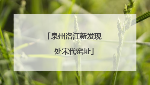 泉州洛江新发现一处宋代窑址