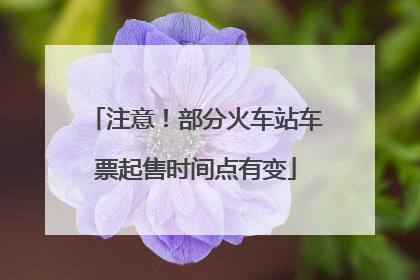 注意！部分火车站车票起售时间点有变