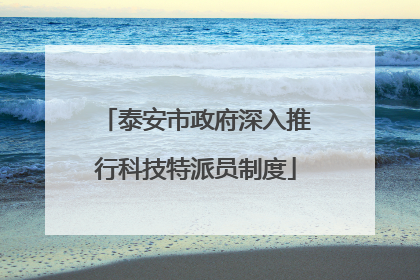泰安市政府深入推行科技特派员制度