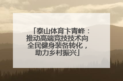 泰山体育卞青峰：推动高端竞技技术向全民健身装备转化，助力乡村振兴