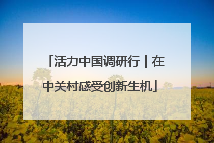 活力中国调研行｜在中关村感受创新生机