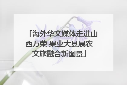 海外华文媒体走进山西万荣 果业大县展农文旅融合新图景