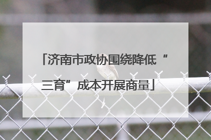 济南市政协围绕降低“三育”成本开展商量