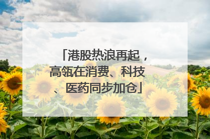 港股热浪再起，高瓴在消费、科技、医药同步加仓