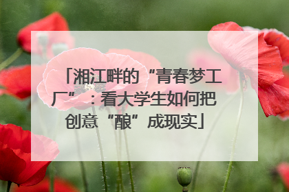 湘江畔的“青春梦工厂”：看大学生如何把创意“酿”成现实