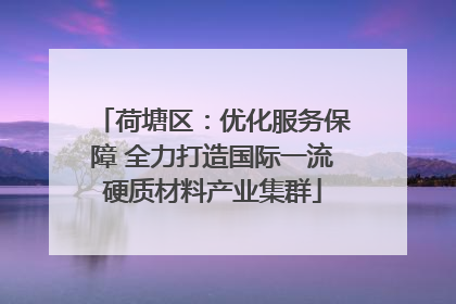 荷塘区：优化服务保障 全力打造国际一流硬质材料产业集群