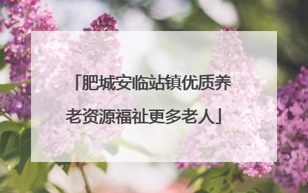肥城安临站镇优质养老资源福祉更多老人