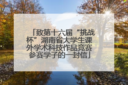 致第十六届“挑战杯”湖南省大学生课外学术科技作品竞赛参赛学子的一封信