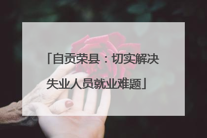 自贡荣县：切实解决失业人员就业难题