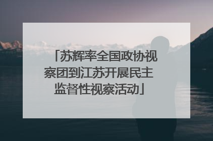 苏辉率全国政协视察团到江苏开展民主监督性视察活动