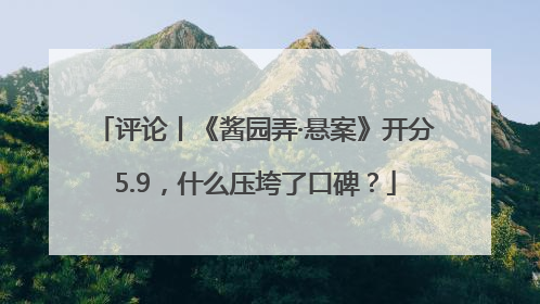 评论丨《酱园弄·悬案》开分5.9，什么压垮了口碑？