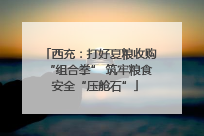 西充：打好夏粮收购“组合拳” 筑牢粮食安全“压舱石”