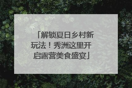 解锁夏日乡村新玩法！秀洲这里开启露营美食盛宴