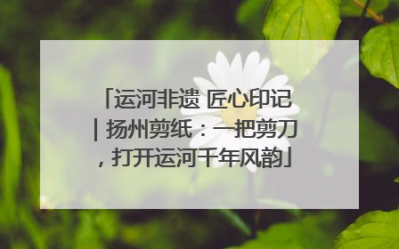 运河非遗 匠心印记｜扬州剪纸：一把剪刀，打开运河千年风韵