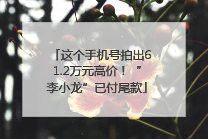 这个手机号拍出61.2万元高价！“李小龙”已付尾款